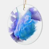 Blauwe waterverf rozen blauw bloemblauw bloemblauw keramisch ornament (Links)