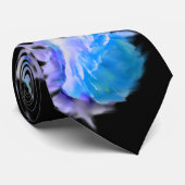 Blauwe waterverf rozen blauw bloemblauw bloemblauw stropdas (Opgerold)