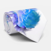 Blauwe waterverf rozen blauw bloemblauw bloemblauw stropdas (Opgerold)