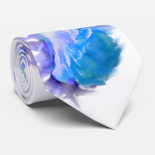 Blauwe waterverf rozen blauw bloemblauw bloemblauw stropdas (Opgerold)