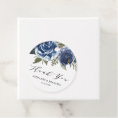 Blauwe Waterverf Rozen pony's Dank je huwelijk Bedankjes Labels (In situ)