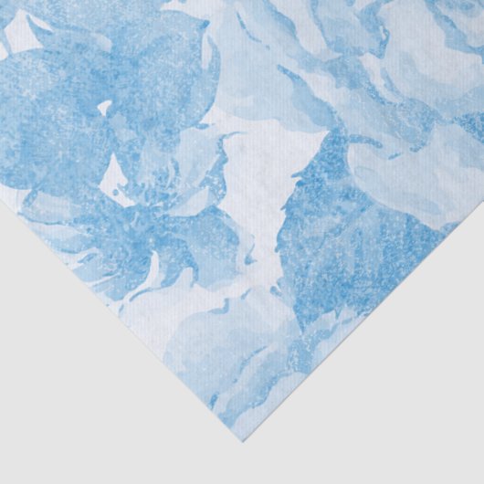 Blauwe Waterverf Rozen Tissuepapier (Detail)