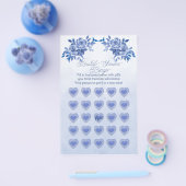 Blauwe Waterverf Rozen Vrijgezellenfeest Bingo Flyer (Enkel)