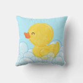 Blauwe Waterverf Rubber Duck Dubbelzijdig Kussen (Achterkant)