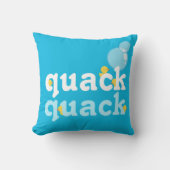 Blauwe Waterverf Rubber Duck Dubbelzijdig Kussen (Voorkant)