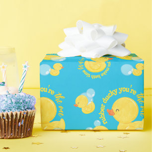 Blauwe Waterverf Rubber Ducky Jij bent de One Part Cadeaupapier