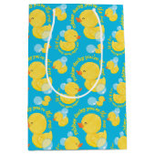 Blauwe Waterverf Rubber Ducky Jij bent de One Part Medium Cadeauzakje (Voorkant)