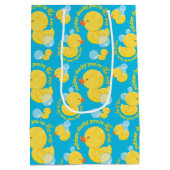 Blauwe Waterverf Rubber Ducky Jij bent de One Part Medium Cadeauzakje (Achterkant)