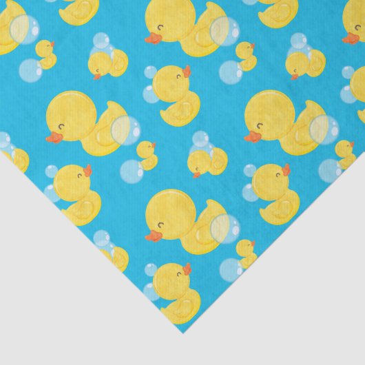 Blauwe Waterverf Rubber Ducky Tissuepapier (Detail)