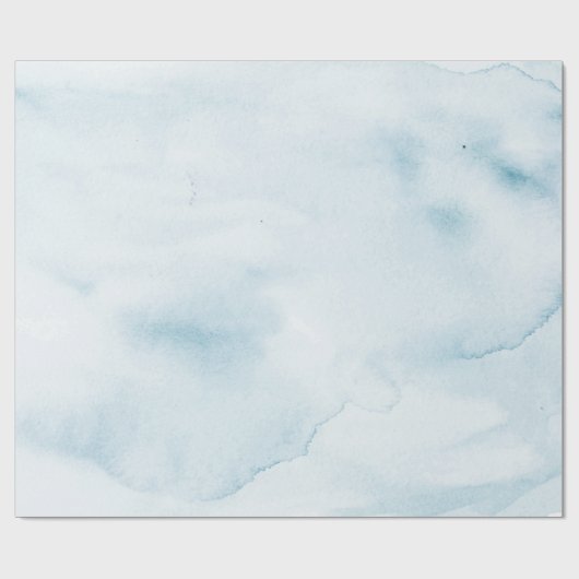 Blauwe Waterverf Rustiek Pastel Wrapping Paper Cadeaupapier (Vlak)