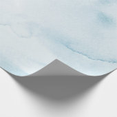 Blauwe Waterverf Rustiek Pastel Wrapping Paper Cadeaupapier (Hoek)
