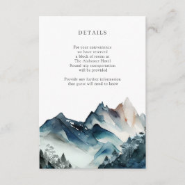 Blauwe Waterverf - Rustige bergen - Omsluiting Informatiekaartje