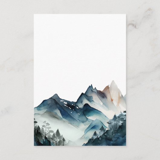 Blauwe Waterverf - Rustige bergen - Omsluiting Informatiekaartje (Achterkant)