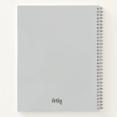 Blauwe Waterverf Sardine Art Custom Monogram Naam Notitieboek (Achterkant)