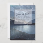 Blauwe Waterverf Save The Date (Voorkant)