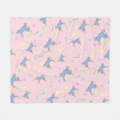 Blauwe waterverf schattig Unicorn-regenboogsterpat Fleece Deken (Voorkant (Horizontaal))