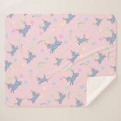 Blauwe waterverf schattig Unicorn-regenboogsterpat Sherpa Deken (Voorkant (horizontaal))
