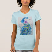 Blauwe Waterverf schilderkunst Womens T-shirt (Voorkant)