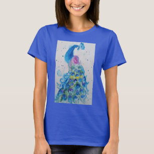 Blauwe Waterverf schilderkunst Womens T-shirt