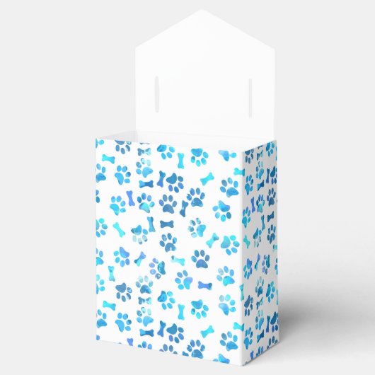 Blauwe Waterverf schildert afdrukken op zaterdag Bedankdoosjes (Geopend)