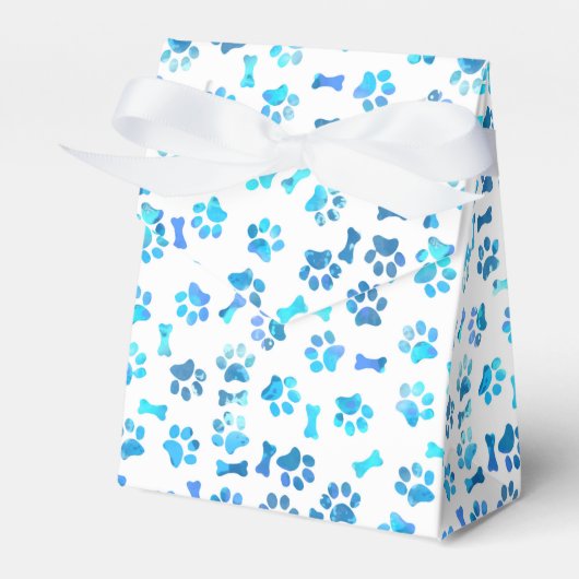 Blauwe Waterverf schildert afdrukken op zaterdag Bedankdoosjes (Voorkant Zijde)