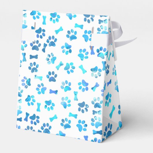 Blauwe Waterverf schildert afdrukken op zaterdag Bedankdoosjes (Achterkant)