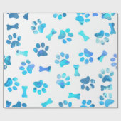 Blauwe Waterverf schildert afdrukken op zaterdag Cadeaupapier (Vlak)