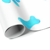 Blauwe Waterverf schildert afdrukken op zaterdag Cadeaupapier (Rol Hoek)