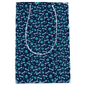 Blauwe Waterverf schildert afdrukken op zaterdag Medium Cadeauzakje (Voorkant)