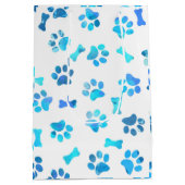 Blauwe Waterverf schildert afdrukken op zaterdag Medium Cadeauzakje (Achterkant)