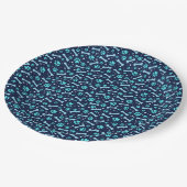 Blauwe Waterverf schildert afdrukken op zaterdag Papieren Bordje (Gekanteld)