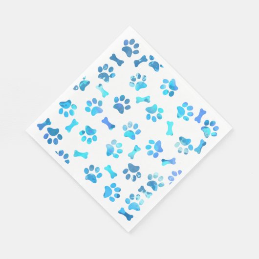 Blauwe Waterverf schildert afdrukken op zaterdag Servet (Hoek)