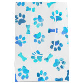 Blauwe Waterverf schildert op zaterdag Gemiddelde  Medium Cadeauzakje (Achterkant)