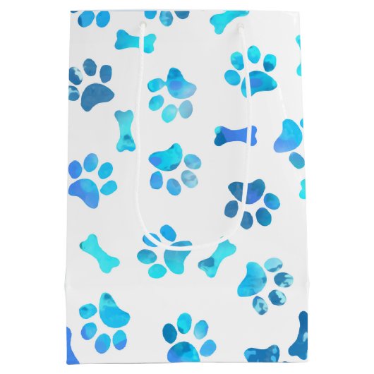 Blauwe Waterverf schildert op zaterdag Gemiddelde  Medium Cadeauzakje (Achterkant)