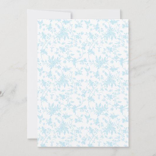 Blauwe waterverf schommel baby boy douche kaart (Achterkant)