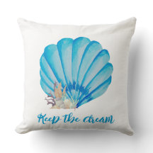 Blauwe Waterverf Seashell, Inspirerend Citaat