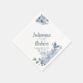 Blauwe waterverf servet