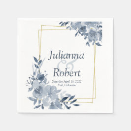 Blauwe waterverf servet