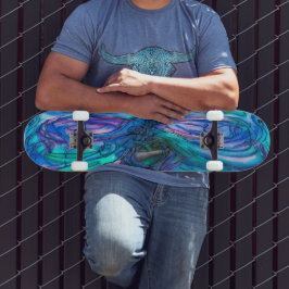 Blauwe Waterverf Skateboard