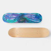 Blauwe Waterverf Skateboard (Horizontaal)