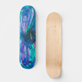 Blauwe Waterverf Skateboard (Voorkant)