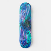 Blauwe Waterverf Skateboard (Voorkant)