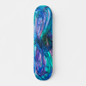 Blauwe Waterverf Skateboard (Voorkant)