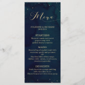 Blauwe Waterverf Sneeuwachtige Nacht Winter Bruilo Menu (Voorkant)