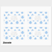 Blauwe Waterverf sneeuwvlok patroonlabels Rechthoekige Sticker (Vel)