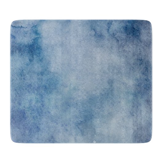 Blauwe Waterverf Snijplank (Voorkant)