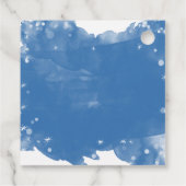 Blauwe Waterverf Snowflake Happy Hanukkah Holiday Bedankjes Labels (Achterkant)