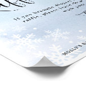 Blauwe Waterverf Snowflakes Baby Luier Raffle Poster (Hoek)