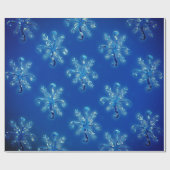 Blauwe Waterverf Snowflakes Cadeaupapier (Vlak)