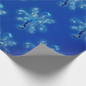 Blauwe Waterverf Snowflakes Cadeaupapier (Hoek)
